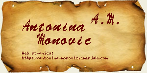 Antonina Monović vizit kartica